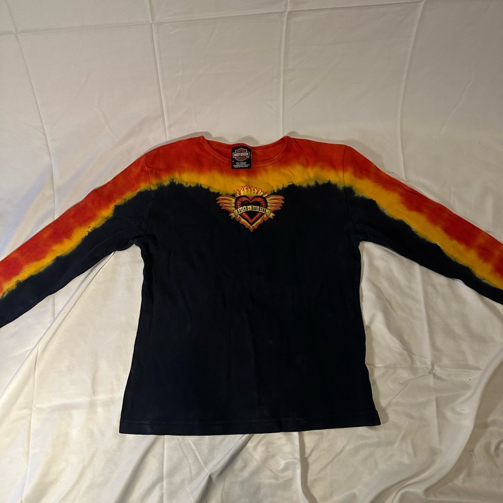 Women’s Harley Davidson Long Sleeve Shirt Flame Gradient Biker